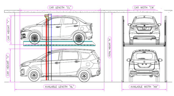 two-level car stack parking solution